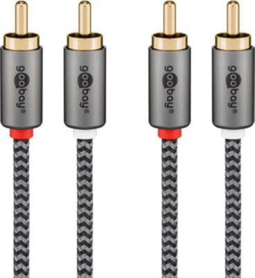 Câble RCA GOOBAY Câble audio 2 RCA mâles gold noir 50cm