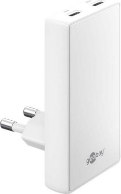 Chargeur secteur GOOBAY Chargeur 45W double USB-C plat blanc fin