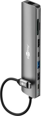 Hub USB C GOOBAY Hub USB-C 8 en 1 USB HDMI RJ45 SD