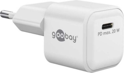 Chargeur secteur GOOBAY Chargeur Rapide 20 W USBC (PD) GaN blanc