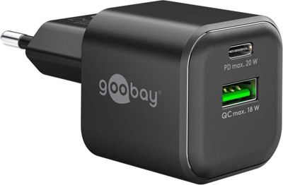 Chargeur secteur GOOBAY Chargeur Rapide 20 W USB QC USBC PD GaN