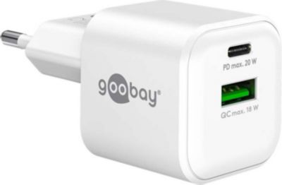 Chargeur secteur GOOBAY Chargeur Rapide 20 W USB QC & USB-C GaN