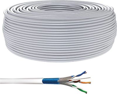 KOMELEC Câble Ethernet Cat6 rigide blindé 100m