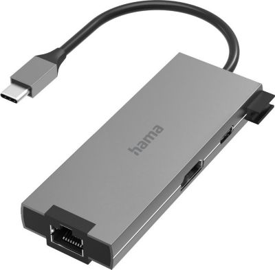 Hub USB C HAMA 5 ports, 2 USB-A, USB-C, HDMI™, LAN. Hub USB C HAMA 5 ports, 2 USB-A, USB-C, HDMI™, LAN.