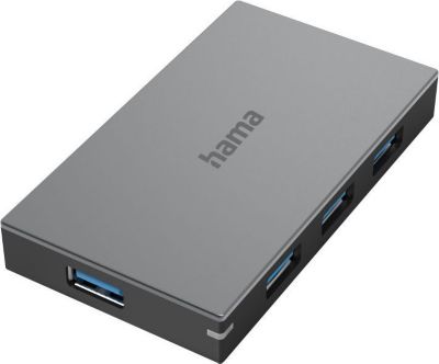 Hub HAMA 4 ports, USB 3.0, av. cble et blc sect.
