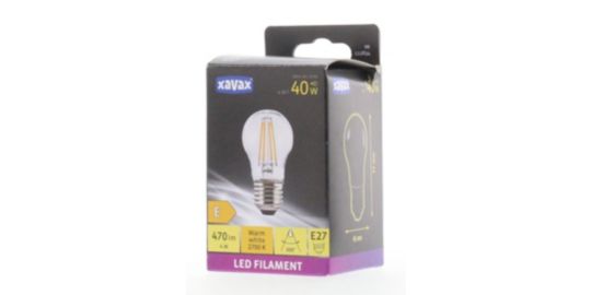 Ampoule LED connectée XAVAX LED E27 4W Goutte