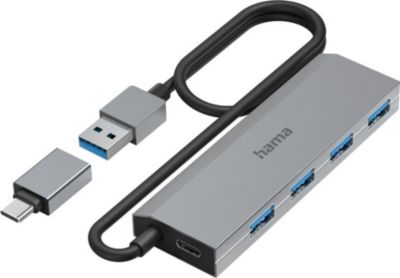 Hub USB C HAMA 4 ports, USB 3.2 Gen1, adpt. USB-C