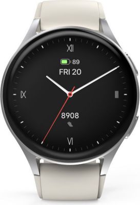Montre sport HAMA "8900s", GPS, AMOLED 1,32" beige/argenté