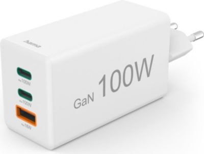 Chargeur secteur HAMA GaN, 2 USB-C, 1 USB-A, mini, PD, 100 W