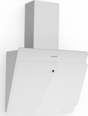 Hotte décorative murale inclinée KLARSTEIN Aurica 60 cm 600 m³/h LED verre blanc