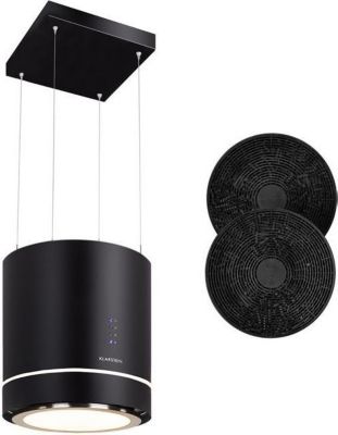 Hotte décorative îlot KLARSTEIN Tron Ambience Ø 38 cm 540 m³/h noir