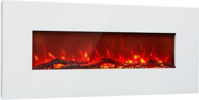 Cheminée électrique KLARSTEIN Lausanne Long 1600 W 128 cm Blanc