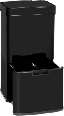 Poubelle de cuisine tri sélectif KLARSTEIN Touchless avec capteur 72L Inox Noir