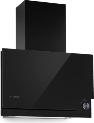 Hotte décorative murale inclinée KLARSTEIN Amelia 123W 60cm LED molette 66 dB noir