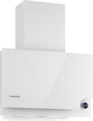 Hotte décorative murale inclinée KLARSTEIN Amelia 123W 60cm LED molette 66 dB blanc