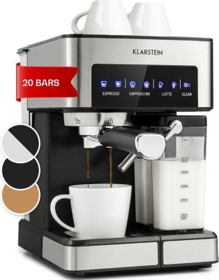 Machine à expresso KLARSTEIN Arabica Comfort 1350W 20 Bar 1,8l Inox