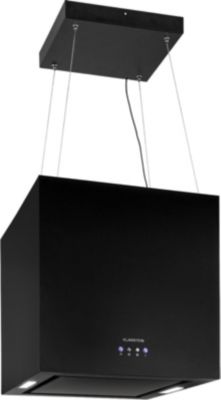 Hotte décorative îlot KLARSTEIN Lustre en îlot 596m³/h LED CEE A noir