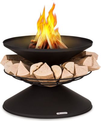 Brasero BLUMFELDT Aguilera Ø 65cm rangement bois noir
