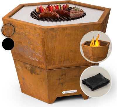 Brasero BLUMFELDT Hekla 2en1 foyer & grill Ø 60cm rouille