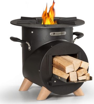 Brasero BLUMFELDT Oshima Réchaud camping en acier noir