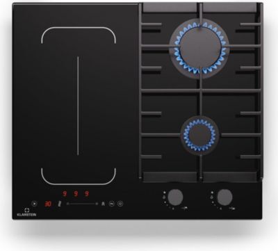 Plaque mixte induction gaz KLARSTEIN MultiChef 4 zones 2 feux gaz Flex noire