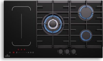 Plaque mixte induction gaz KLARSTEIN MultiChef 5 zones 3 feux gaz Flex noire