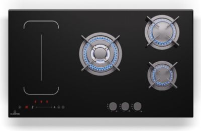 Plaque mixte induction gaz KLARSTEIN MultiChef 5 zones 3 feux gaz Flex noire