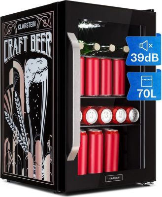 Réfrigérateur 1 porte KLARSTEIN Beersafe 70L 3 clayettes vitrée noir