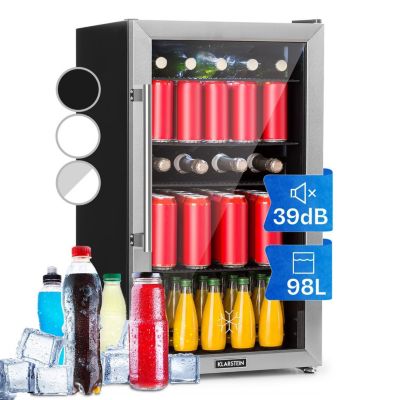 Réfrigérateur 1 porte KLARSTEIN Beersafe 3X 98L 4 étagères vitrée Inox