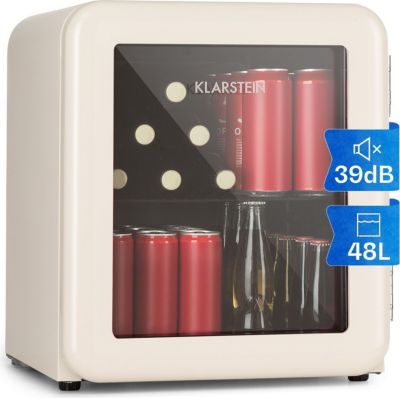 Mini réfrigérateur KLARSTEIN PopLife 48 0-10°C design rétro Beige
