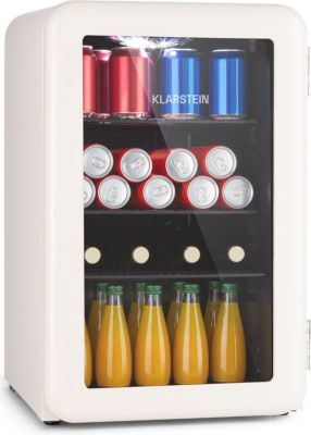 Réfrigérateur 1 porte KLARSTEIN PopLife 70L 0-10°C rétro LED Beige