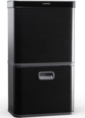 Poubelle de cuisine tri sélectif KLARSTEIN Touchless Sensor 56L 3 bacs capteur Noir