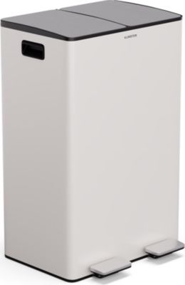 Poubelle de cuisine tri sélectif KLARSTEIN EcoVista 60L 2 bacs et compost 3L Beige