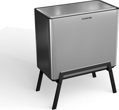 Poubelle de cuisine tri sélectif KLARSTEIN Yuma 40L bac à compost avec pieds Inox