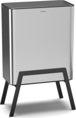 Poubelle de cuisine tri sélectif KLARSTEIN Yuma 30L filtre charbon avec pieds Inox