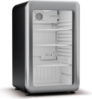Réfrigérateur 1 porte KLARSTEIN Audrey Evo rétro Porte verre 113L C inox