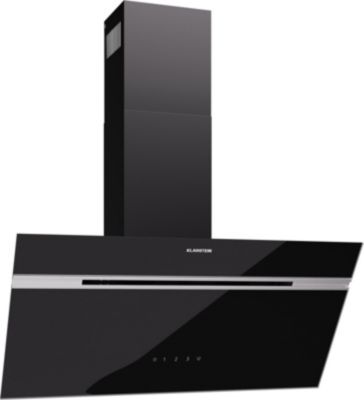 Hotte décorative murale inclinée KLARSTEIN Alina 80cm 600m³/h CEE A LED Noir