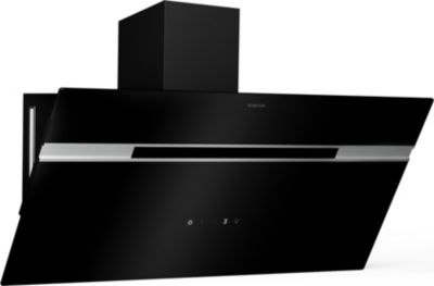 Hotte décorative murale inclinée KLARSTEIN Alina 90cm 600 m³/h LED 59 dB Noir
