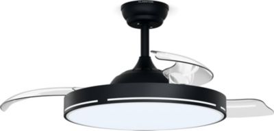 Ventilateur plafonnier KLARSTEIN AirFold Pales rétractables LED App Noir