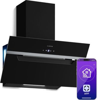 Hotte décorative murale inclinée KLARSTEIN BigBite 60 cm  417 m³/h A+++ LED Noir