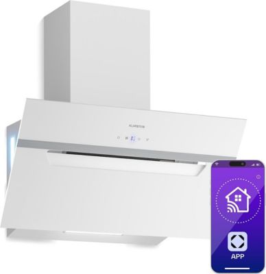 Hotte décorative murale inclinée KLARSTEIN BigBite 60 cm  417 m³/h A+++ LED Blanc