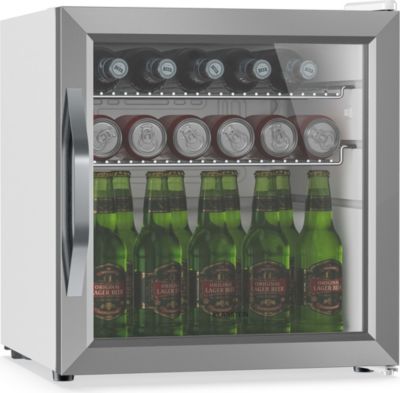 Mini réfrigérateur KLARSTEIN Beersafe porte vitrée 44x48cm LED Argent