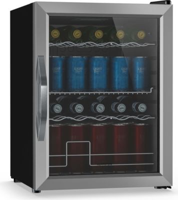 Mini réfrigérateur KLARSTEIN Beersafe porte vitrée 64x48cm LED Argent