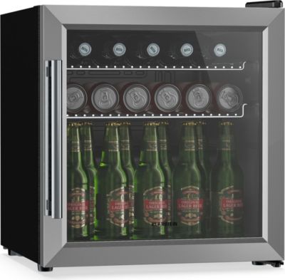 Mini réfrigérateur KLARSTEIN Beersafe porte vitrée 44x48cm LED Argent