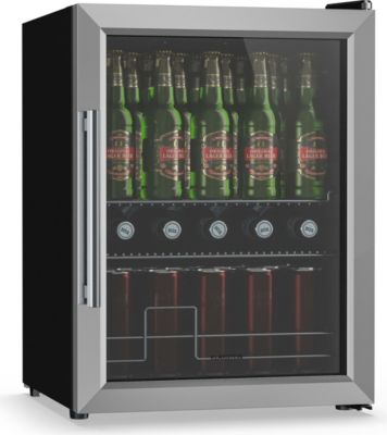 Mini réfrigérateur KLARSTEIN Beersafe porte vitrée 64x48cm LED Argent