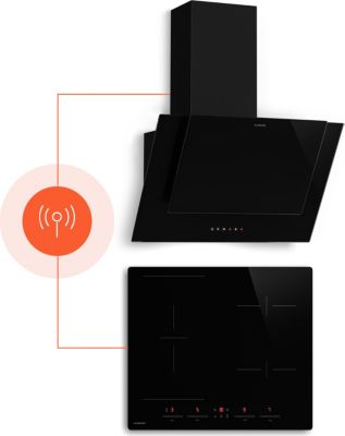 Plaque induction aspirante KLARSTEIN HaloSync 4 zones 8400W 60cm Noir