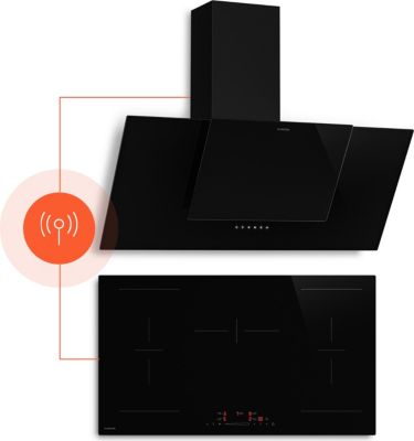 Plaque induction aspirante KLARSTEIN HaloSync 5 zones 11400W 90cm Noir