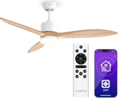 Ventilateur KLARSTEIN SkyBreeze intelligent 132cm 27W LED Bois