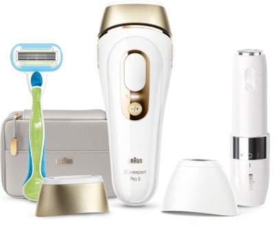 Epilation définitive GENERIQUE Epilateur Lumière Pulsée IPL KinseiBeauty  Epilation Définitive 500,000 Flashs - Rose Blanc