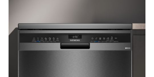 Lave vaisselle 60 cm SIEMENS SN23EC22AE, varioSpeed Plus, Acier brossé noir